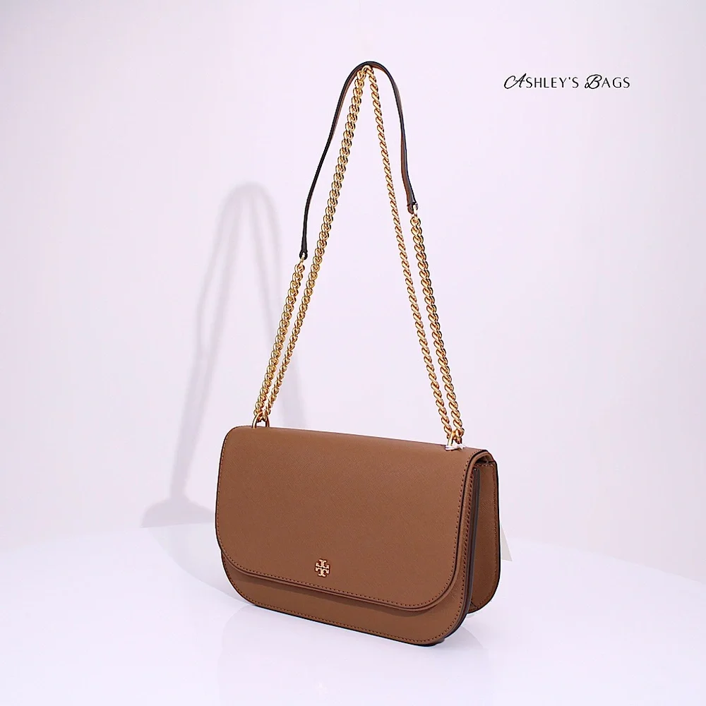 Tory Burch Emerson East West Flap Shoulder Bag Crossbody & Card Holder Moose - Picture 5 of 15